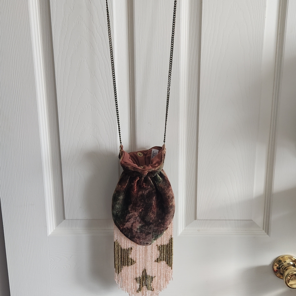 Free People Velvet Beaded Bag
